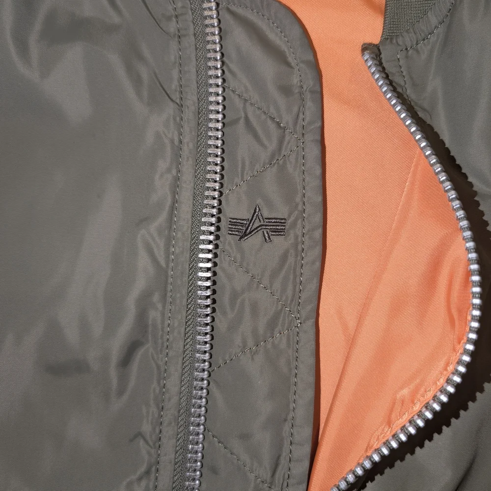 Alpha Industries L2B Scout Olive Green Bomber Jacket with Orange Lining - Picture 3 of 5